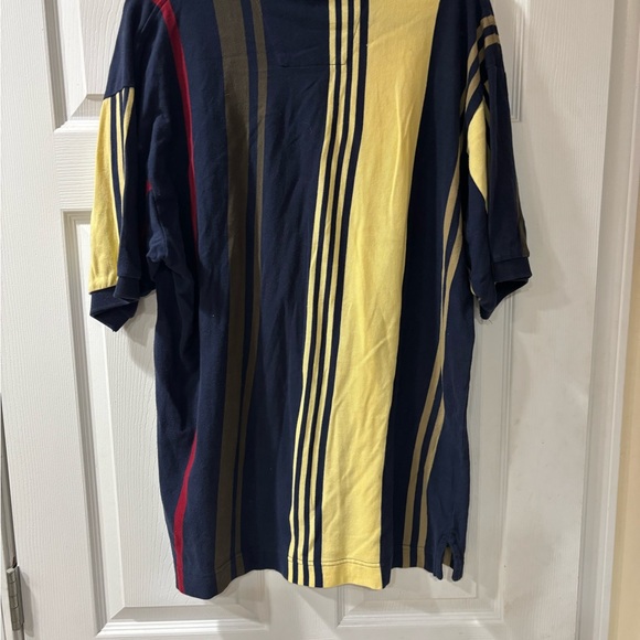 Vintage Nautica Blue and Yellow Polo Shirt with Vertical Stripes - Picture 4 of 4